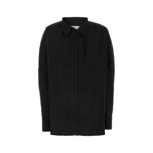 Y/PROJECT Asymmetric Pleated Oversized Shirt Women BLACK Shirts